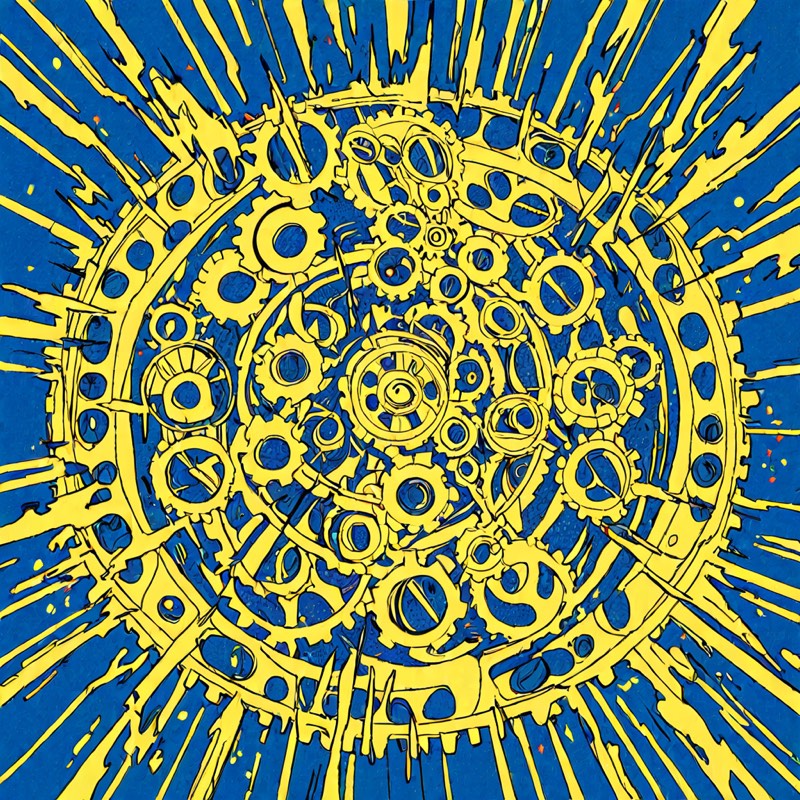 Dream Factory generative artwork: The Clockwork Heart of Lunar Dust