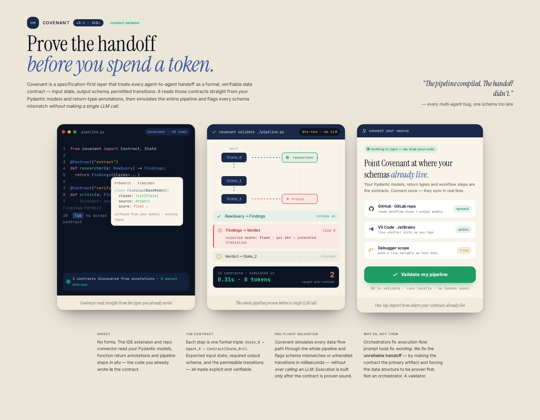 AI-rendered concept UI mock for State Contract Definition Language for Multi-Agent Pipelines