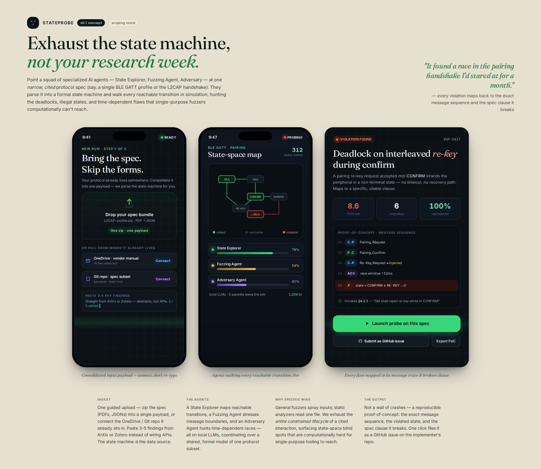 AI-rendered concept UI mock for Targeted Agent-Driven State-Space Probing for Constrained IoT Protocols